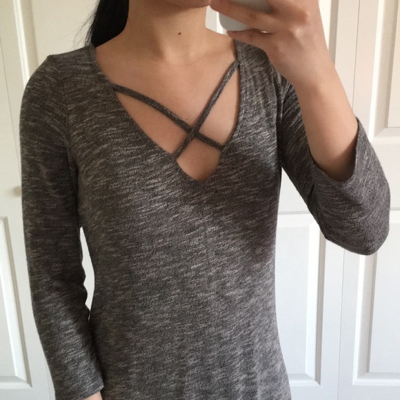 Love, Fire - Grey Lattice Front Midi Dress - Picture 2 of 7